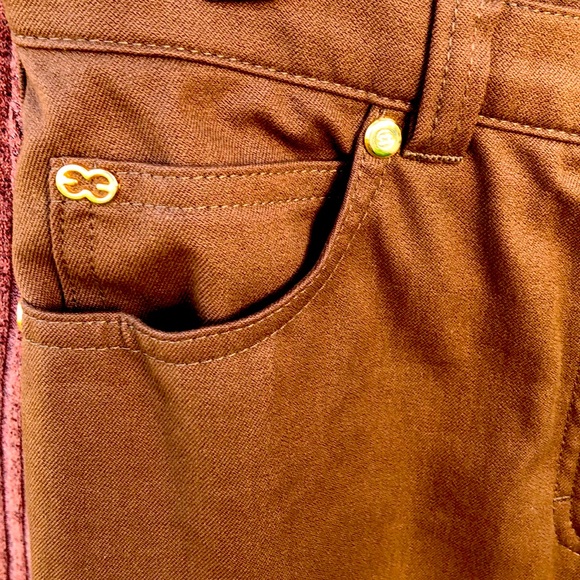 Escada designer pants outfit 2pc. brown flare leg bell bottom Jean y2k 90βs styl - Picture 5 of 13